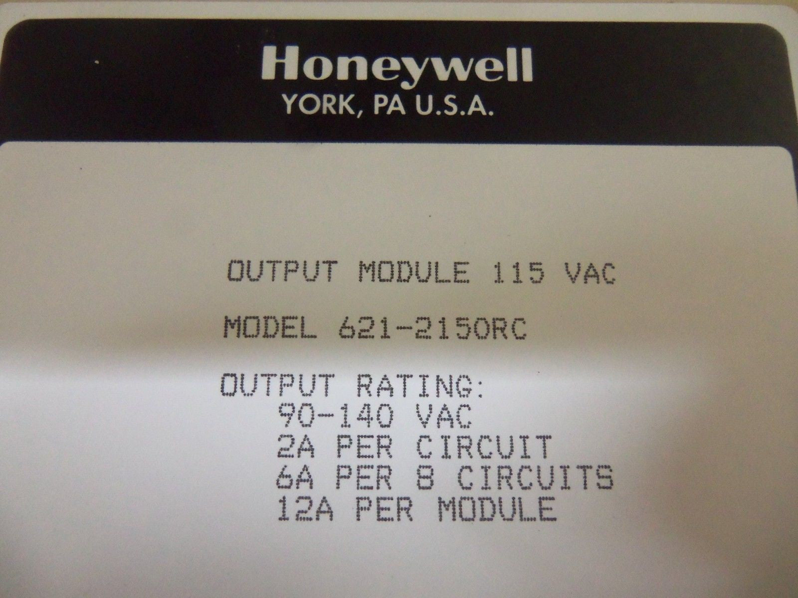 HONEYWELL 621-2150RC OUTPUT MODULE *USED*