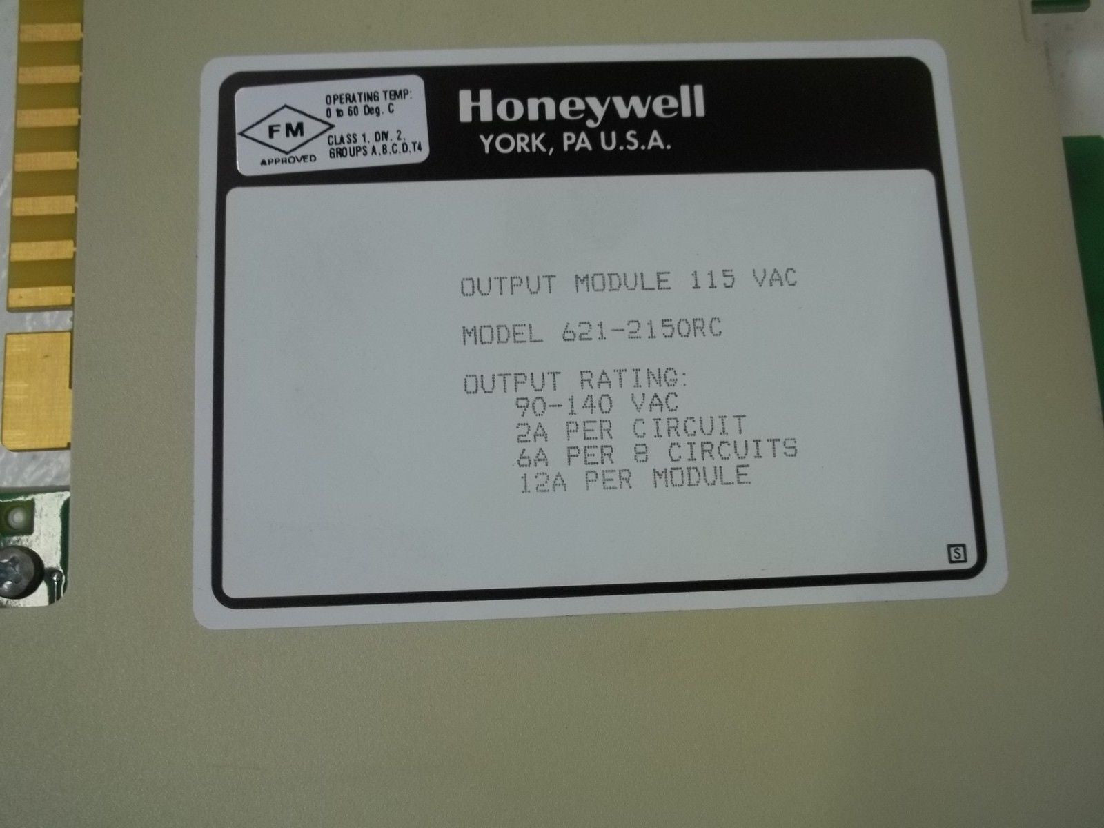 HONEYWELL 621-2150RC OUTPUT MODULE 115VAC *NEW NO BOX*