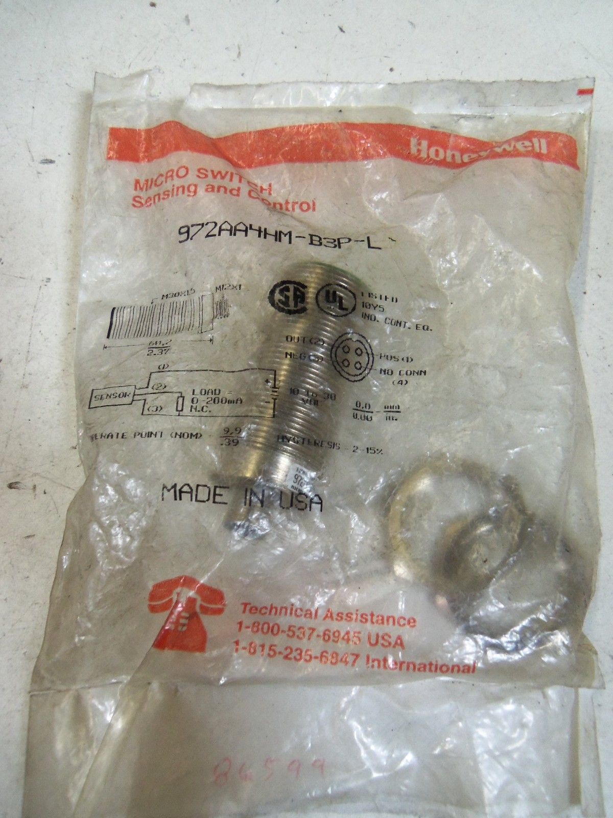 HONEYWELL 972AA4HM-B3P-L *NEW IN FACTORY BAG*