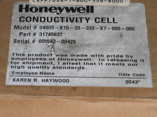 HONEYWELL CONDUCTIVITY CELL 04905-X10-33-333-X7-000-000