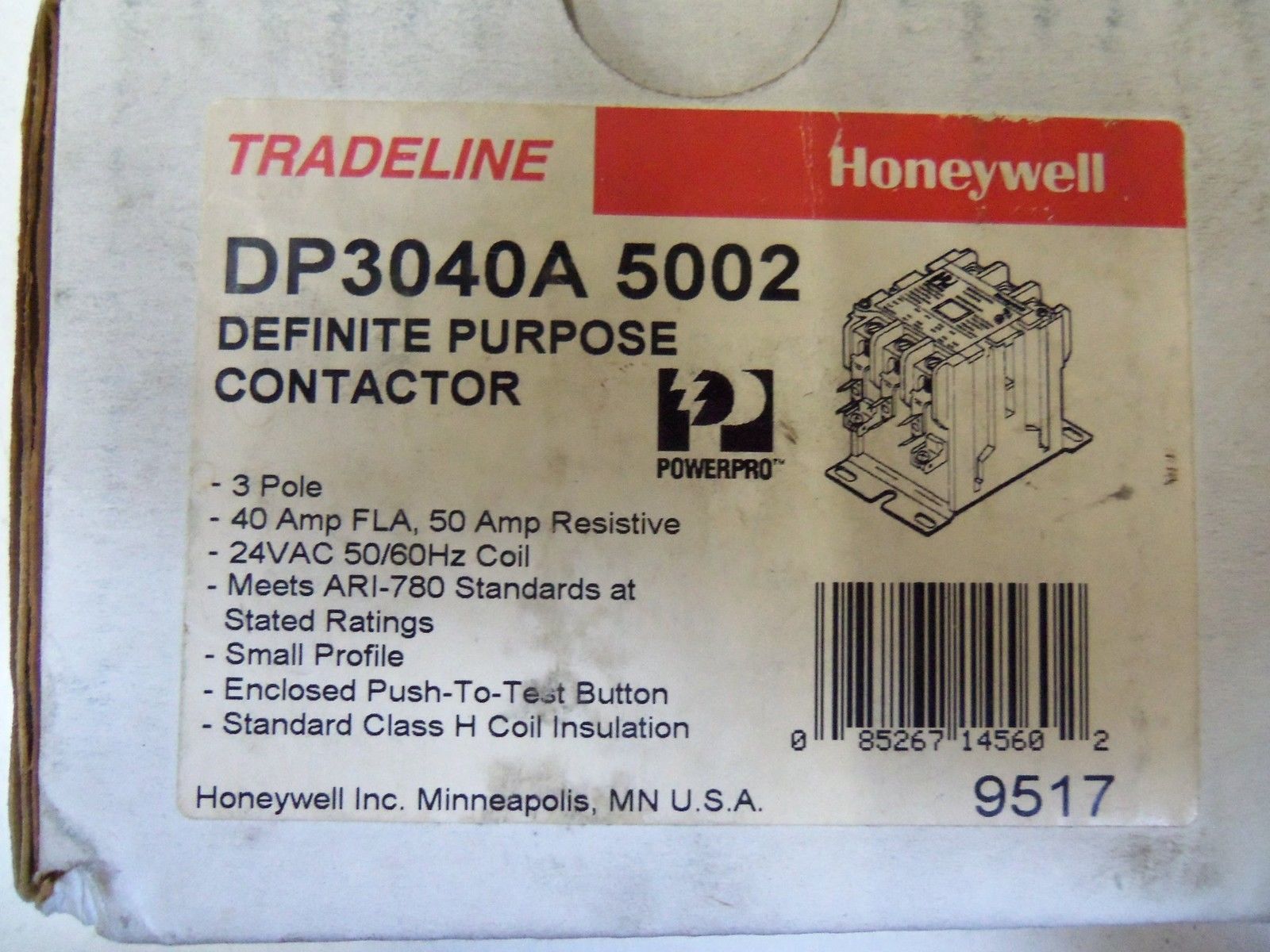 HONEYWELL DEFINITE PURPOSE CONTACTOR DP304A5002 *NEW IN BOX*