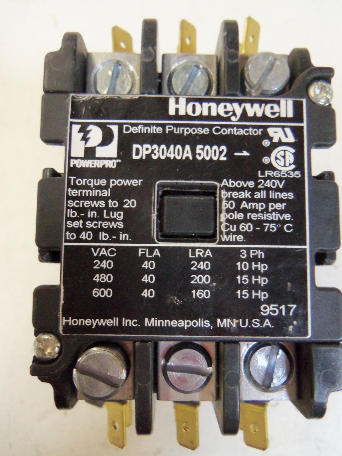 HONEYWELL DEFINITE PURPOSE CONTACTOR DP304A5002 *NEW IN BOX*