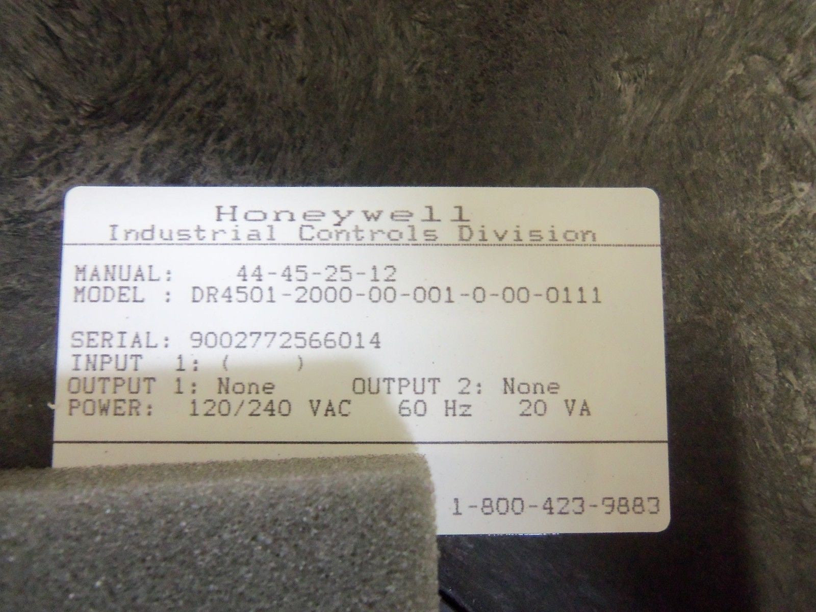 HONEYWELL DR4501-2000-00-001-0-00-0111 CHART RECORDER *USED*