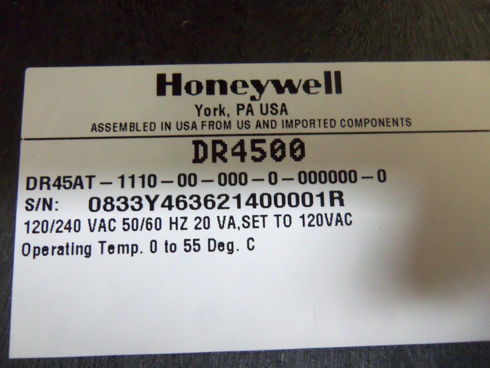 HONEYWELL DR4500 DR45AT-1110-00-000-0-000000-0 CHART RECORDER *NEW IN BOX*
