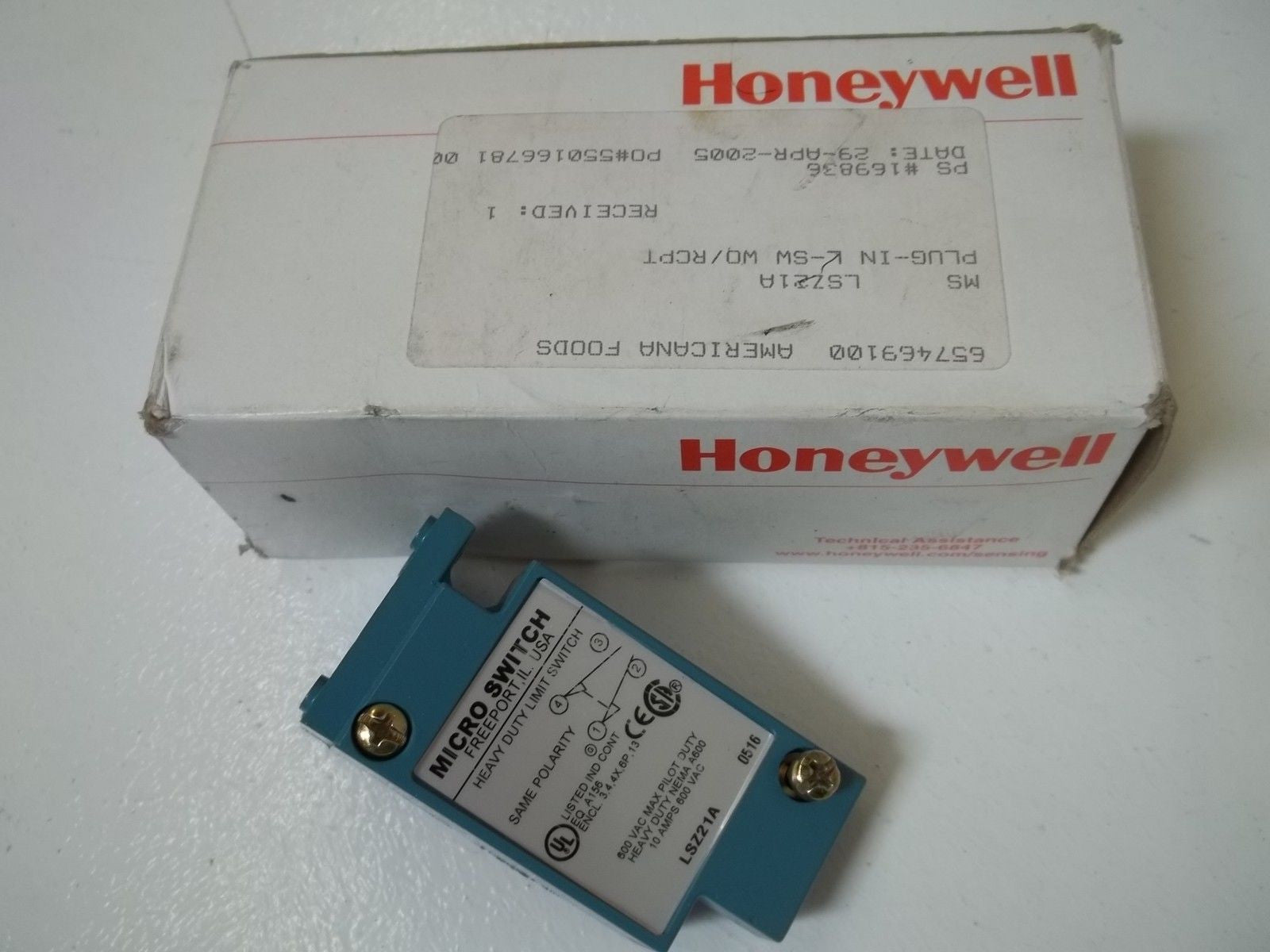 HONEYWELL LSZ21A LIMIT SWITCH *NEW IN BOX*