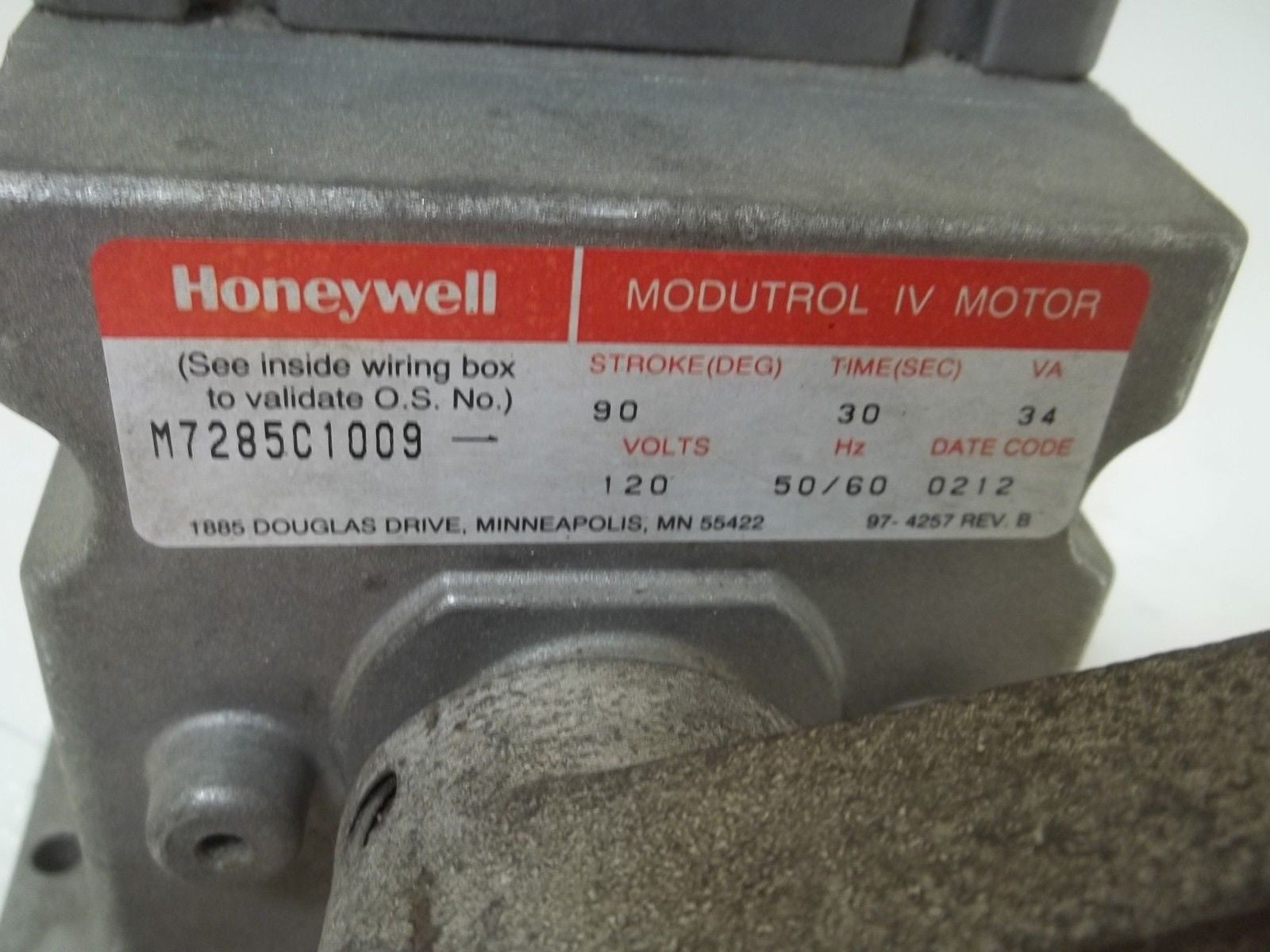 HONEYWELL M7285C1009 MODUTROL IV MOTOR (AS PICTURED) *USED*