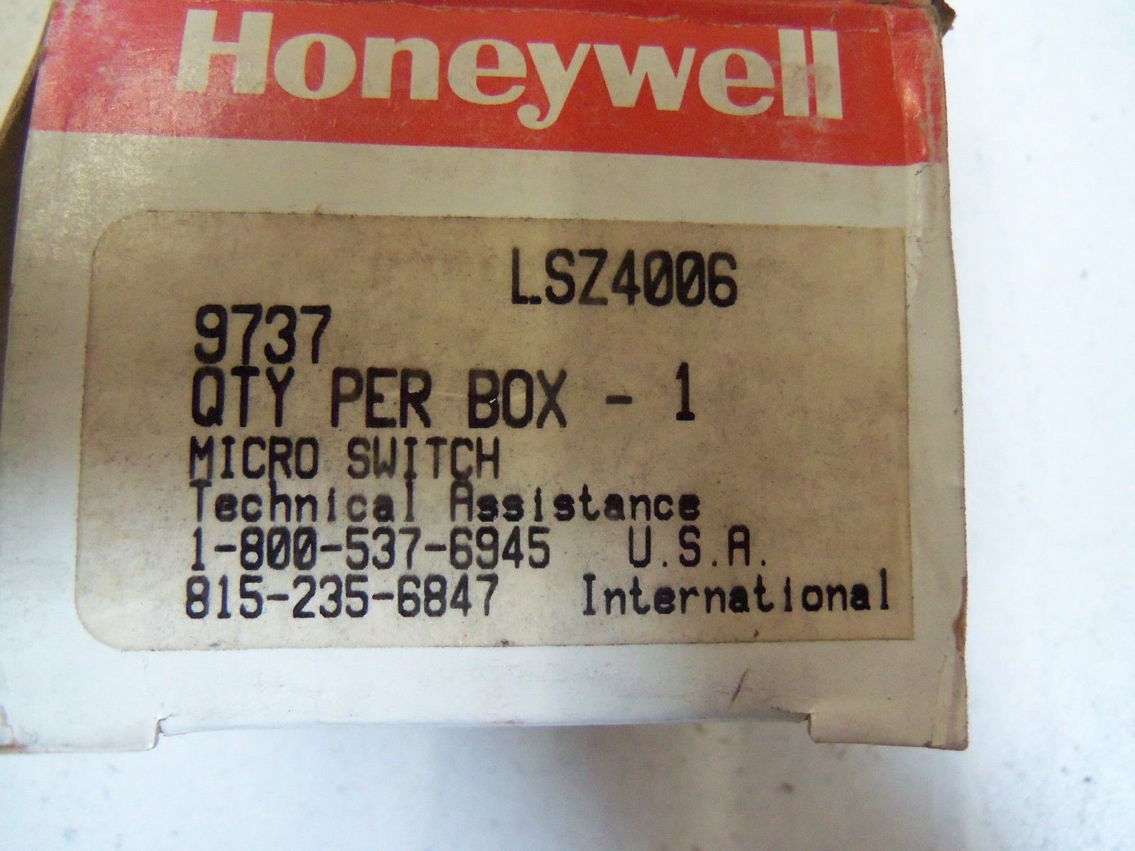 HONEYWELL MICROSWITCH LSZ4006 *NEW IN BOX*