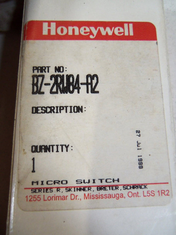 HONEYWELL MICROSWITCH BZ-2RW84-A2 LIMIT SWITCH *NEW IN BOX*