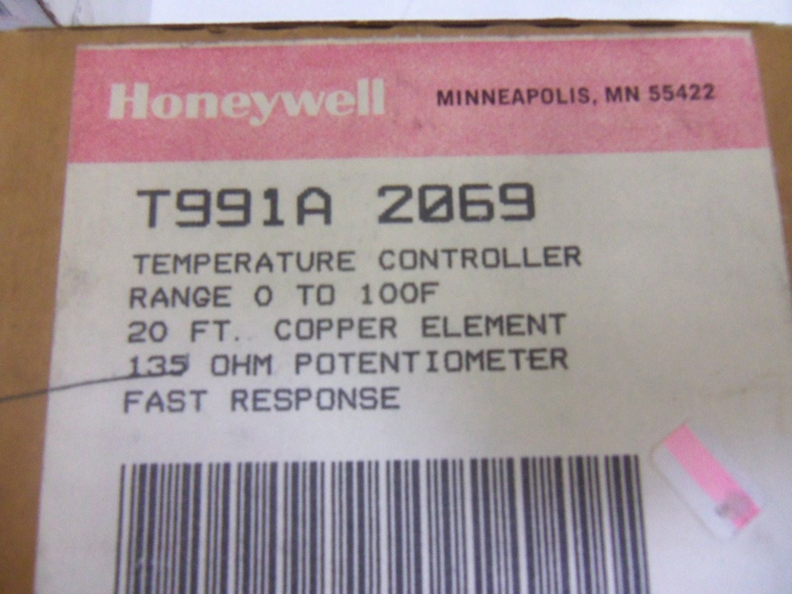 HONEYWELL T991A 2069 TEMPERATURE CONTROLLER *NEW IN BOX*