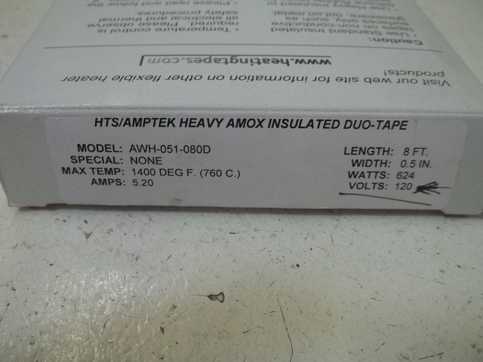 HTS/AMPTEK AWH-051-080D FLEXIBLE ELECTRIC HEATING TAPE PRODUCTS*NEW IN BOX*