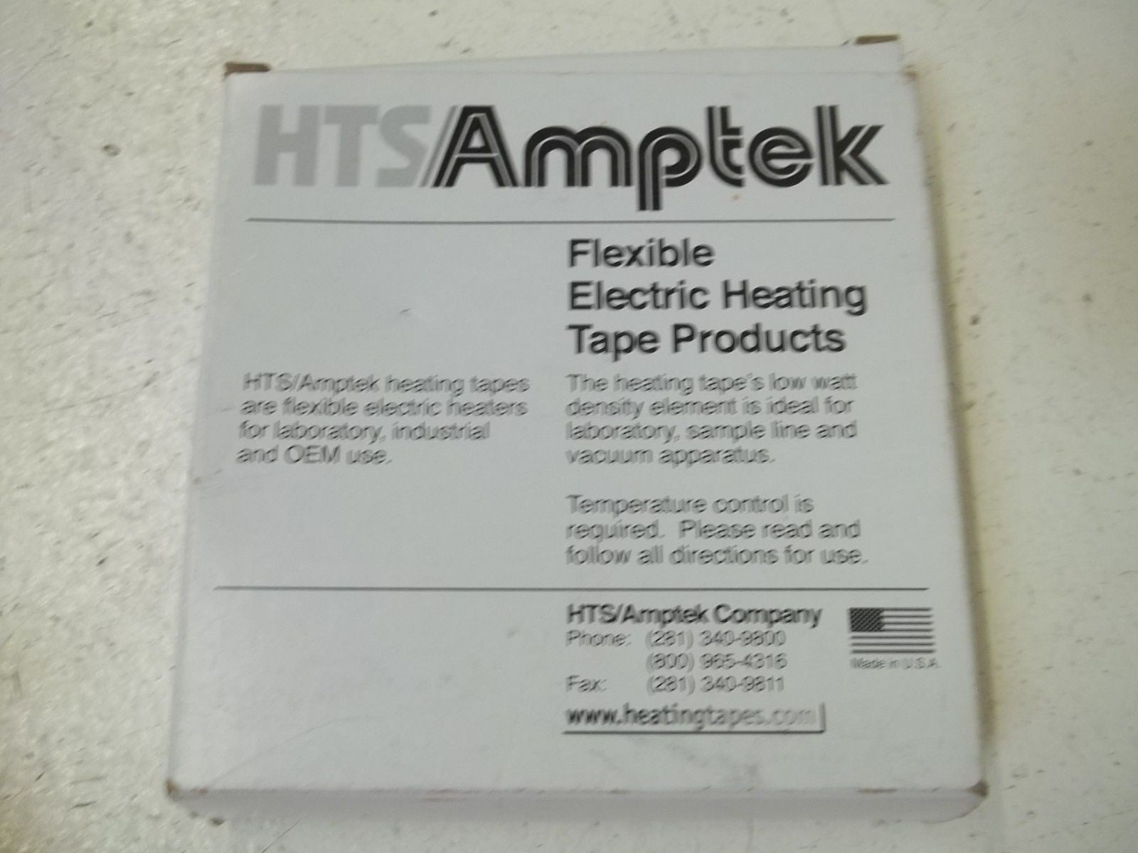 HTS/AMPTEK AWH-052-060DM FLEXIBLE ELECTRIC HEATING TAPE PRODUCTS *NEW IN BOX*