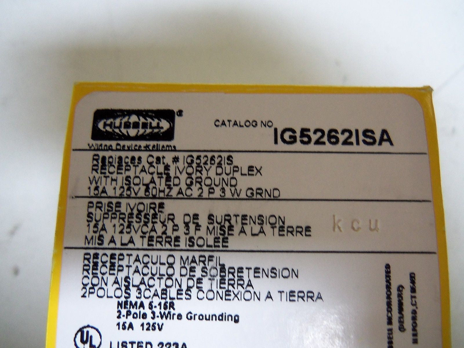 HUBBELL IG5262ISA *NEW IN BOX*