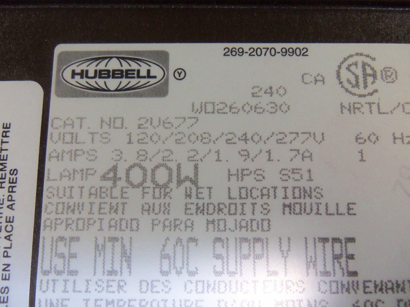 HUBBELL 2V677 *NEW IN BOX*