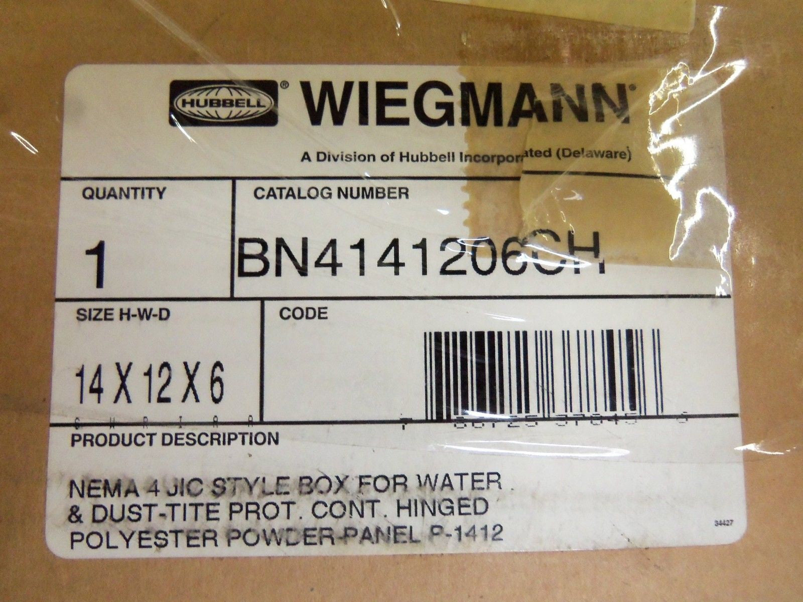 HUBBELL BN4141206CH ENCLOSURE *NEW IN BOX*