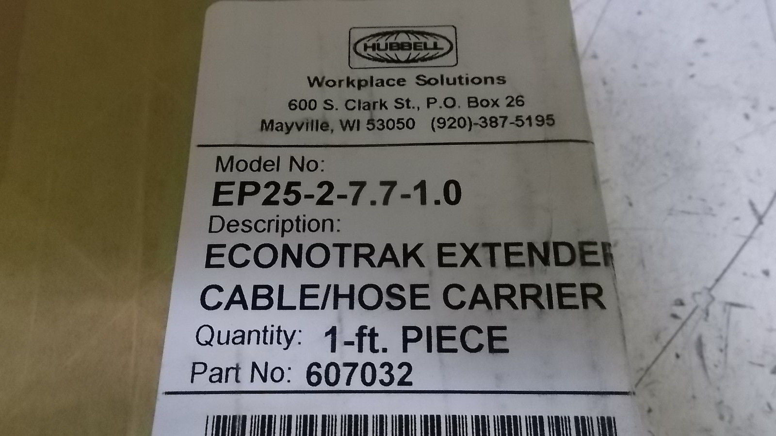 HUBBELL EP25-2-7.7-1.0 ECONOTRAK EXTENDER *NEW IN BOX*