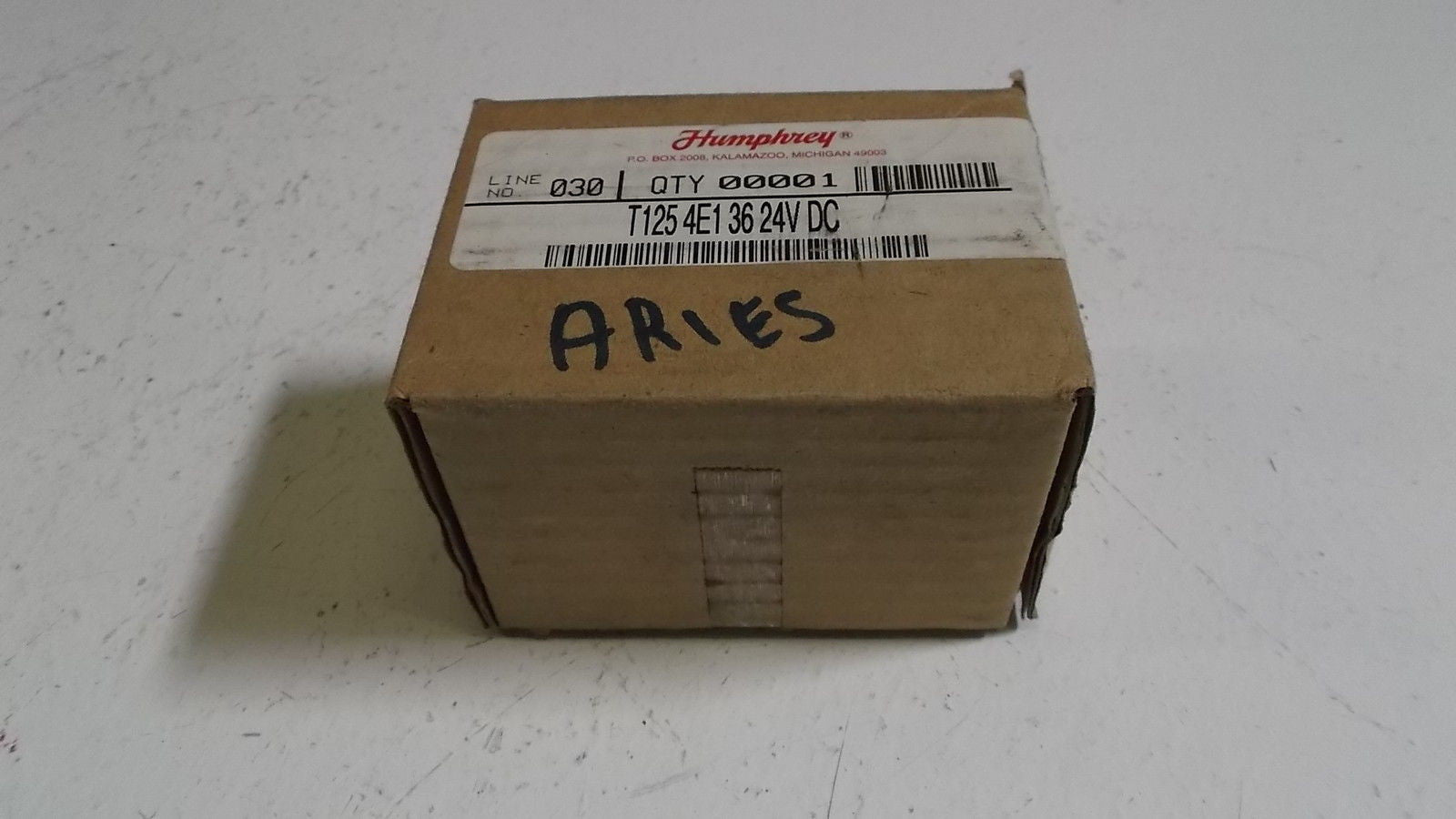 HUMPHREY SOLENOID VALVE  T125 RE1 36 *USED*
