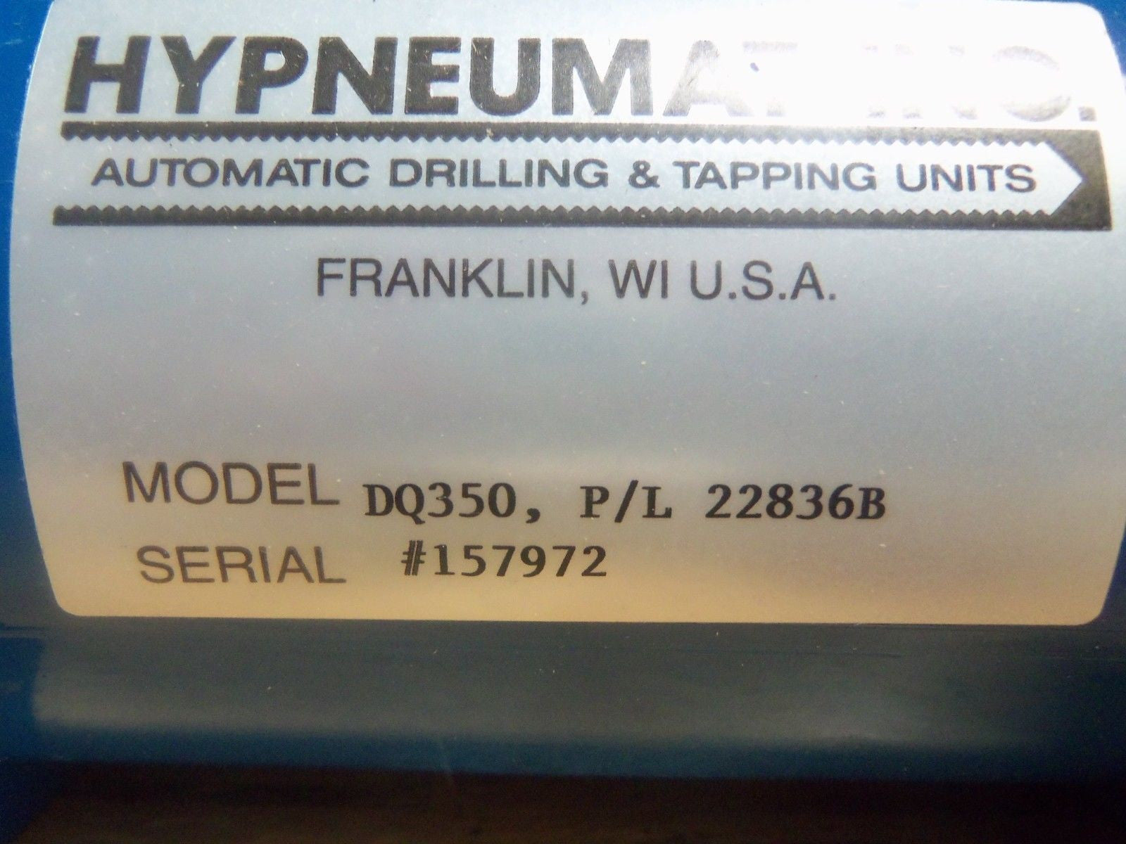 HYPNEUMAT DQ350 MISSING TOP TO BOX *NEW IN BOX*