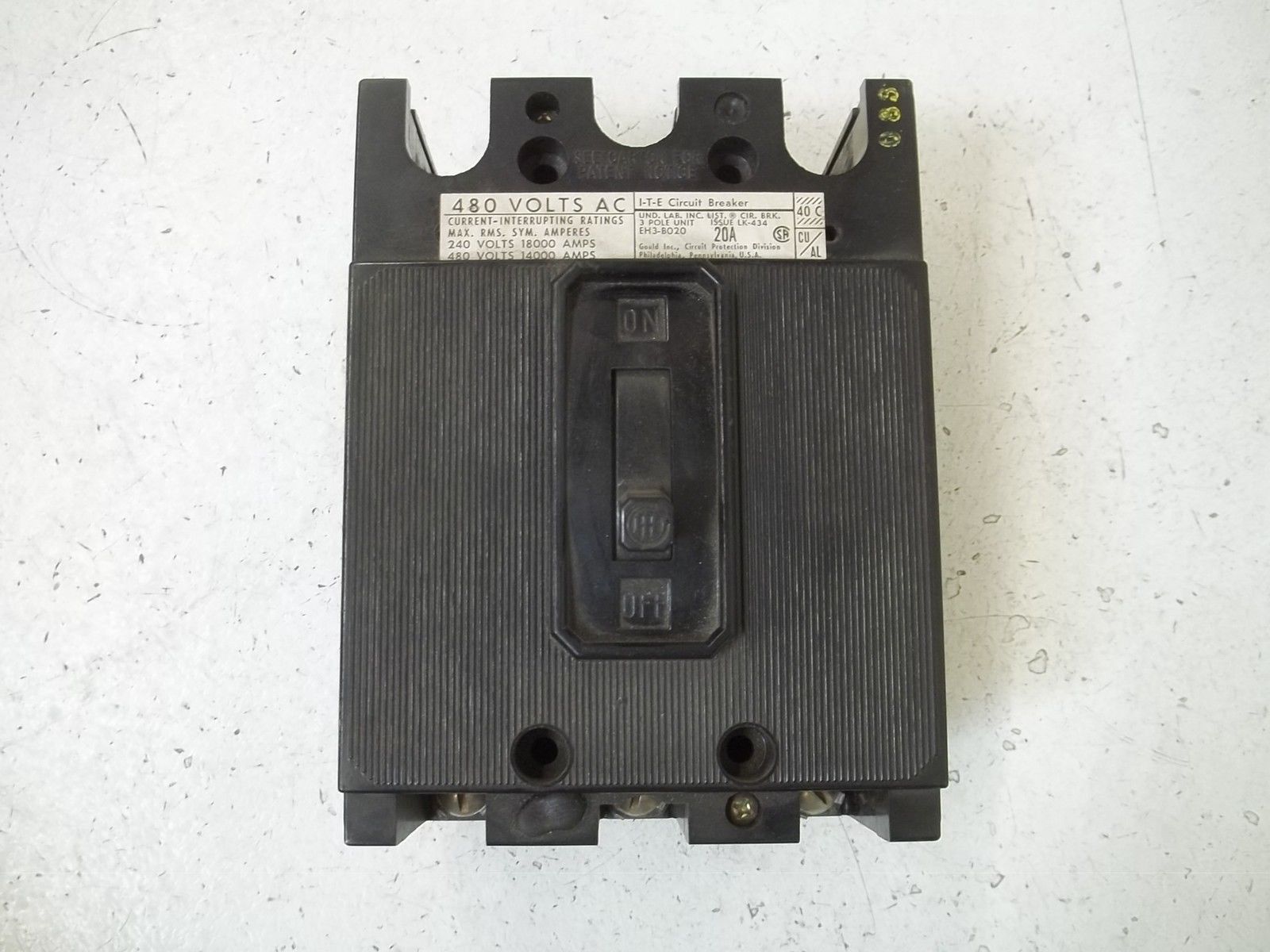 ITE EH3-B020 CIRCUIT BREAKER 20A *NEW NO BOX*