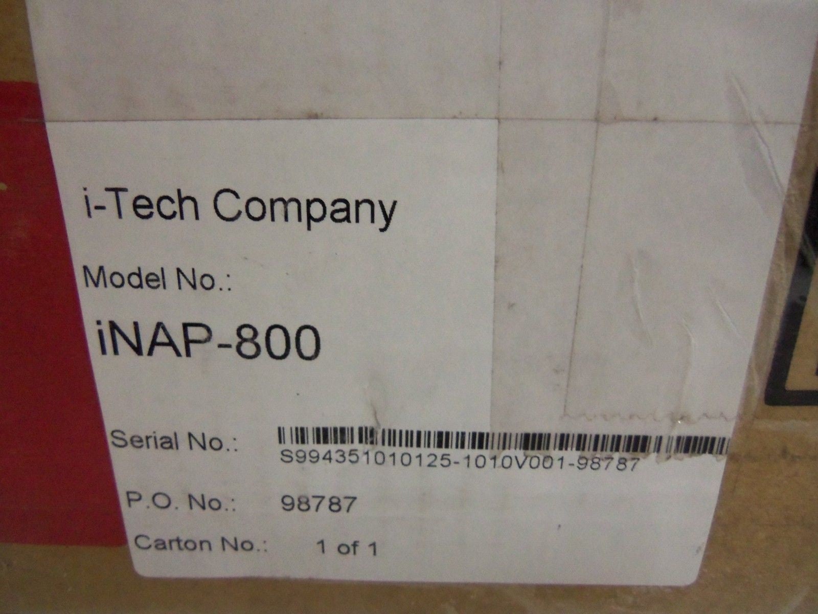 I-TECH COMPANY iNAP-800 DISPLAY *NEW IN BOX*