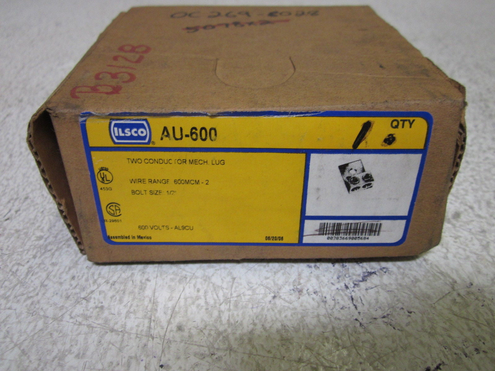 ILSCO AU-600 TWO CONDUCTOR MECHANICAL LUG *NEW IN BOX*