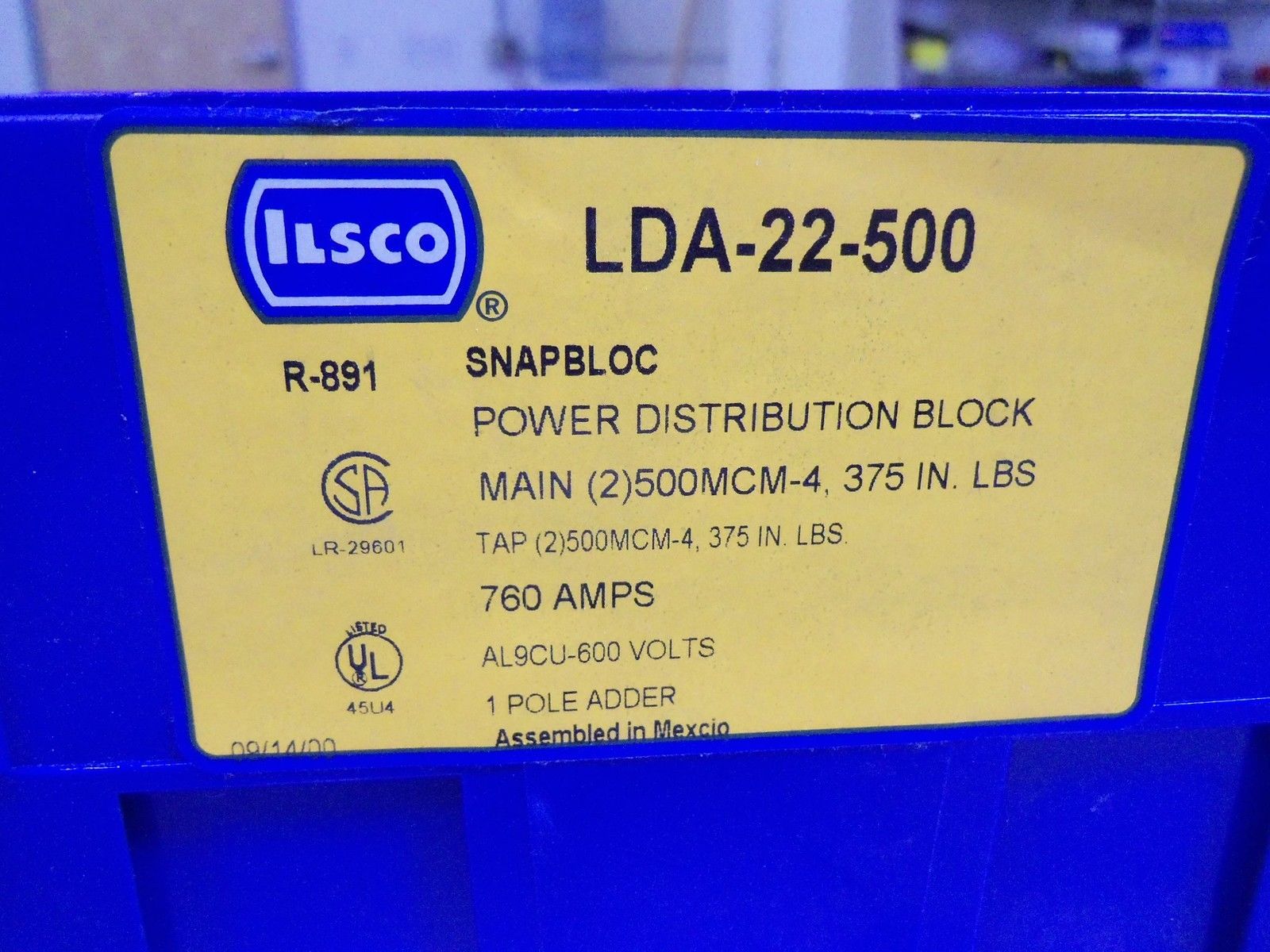 ILSCO LDA-22-500 SNAPBLOC POWER DISTRIBUTION BLOCK *NEW IN BOX*