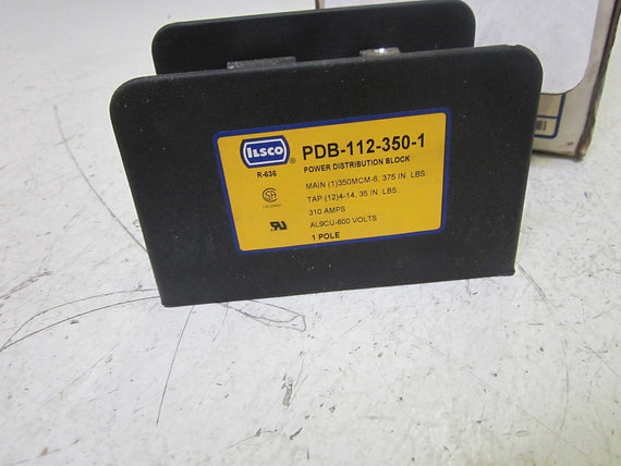 ILSCO PDB-112-350-1 POWER DISTRIBUTION BLOCK 1P 310A 600V *NEW IN BOX*