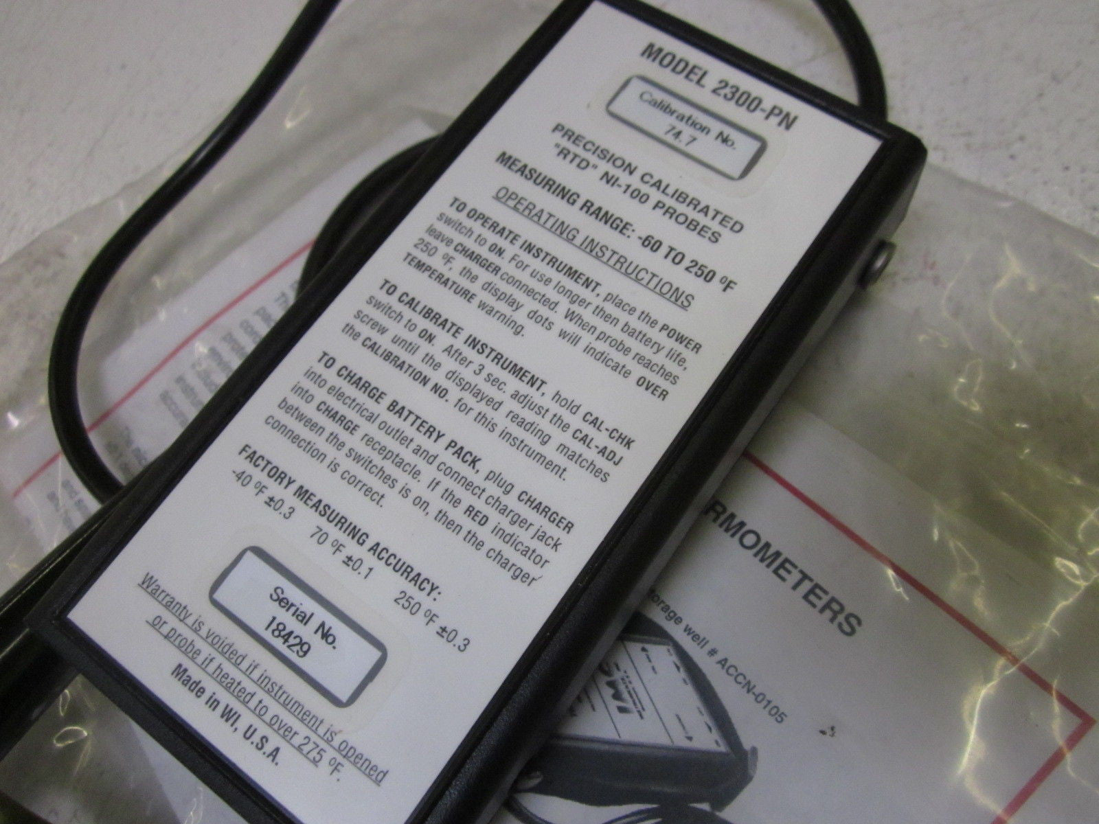 IMC INSTRUMENTS 2300-PN DIGITAL THERMOMETER *NEW NO BOX*
