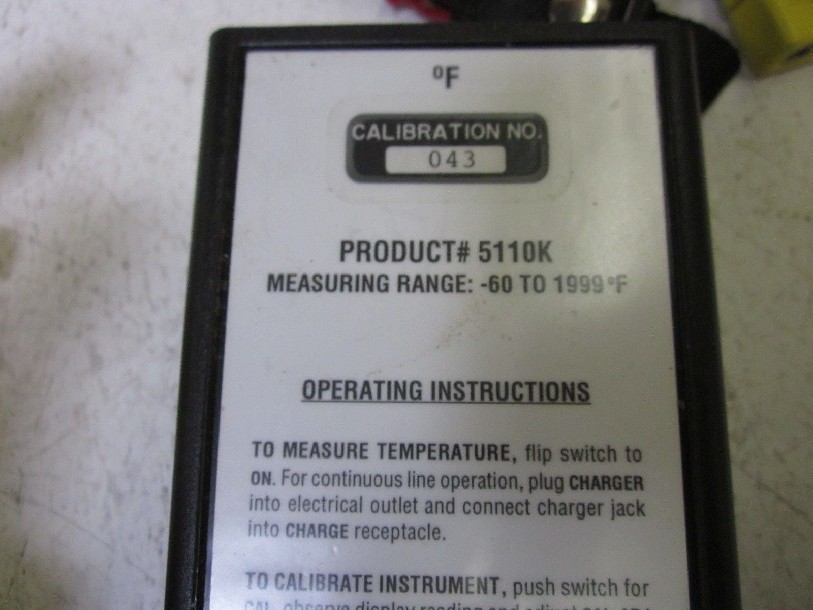 IMC INSTRUMENTS 5110K DIGITAL THERMOMETER -60 TO 1999F *NEW NO BOX*