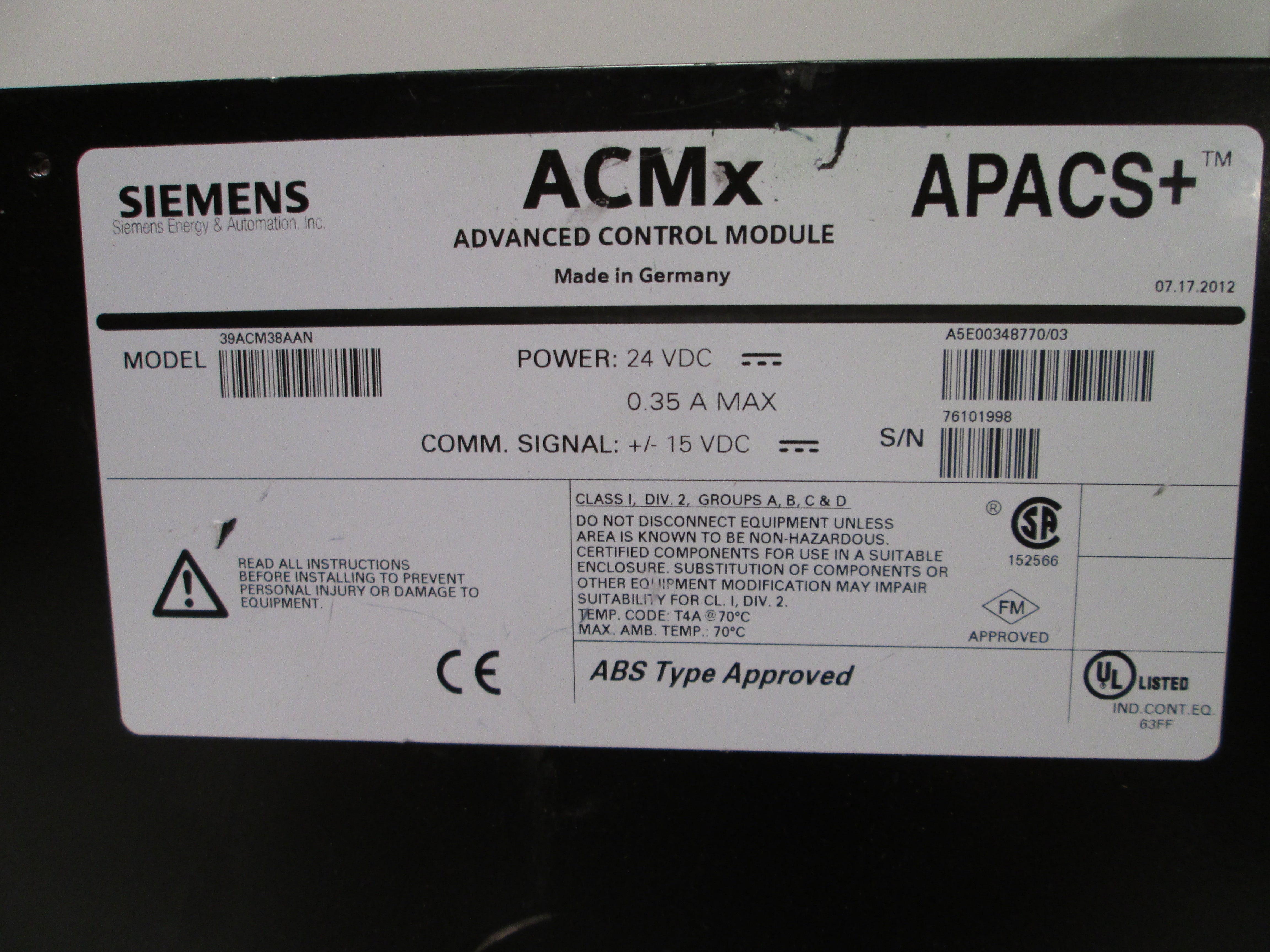 Siemens 39ACM38AAN NSNP **GENUINE** Furnas