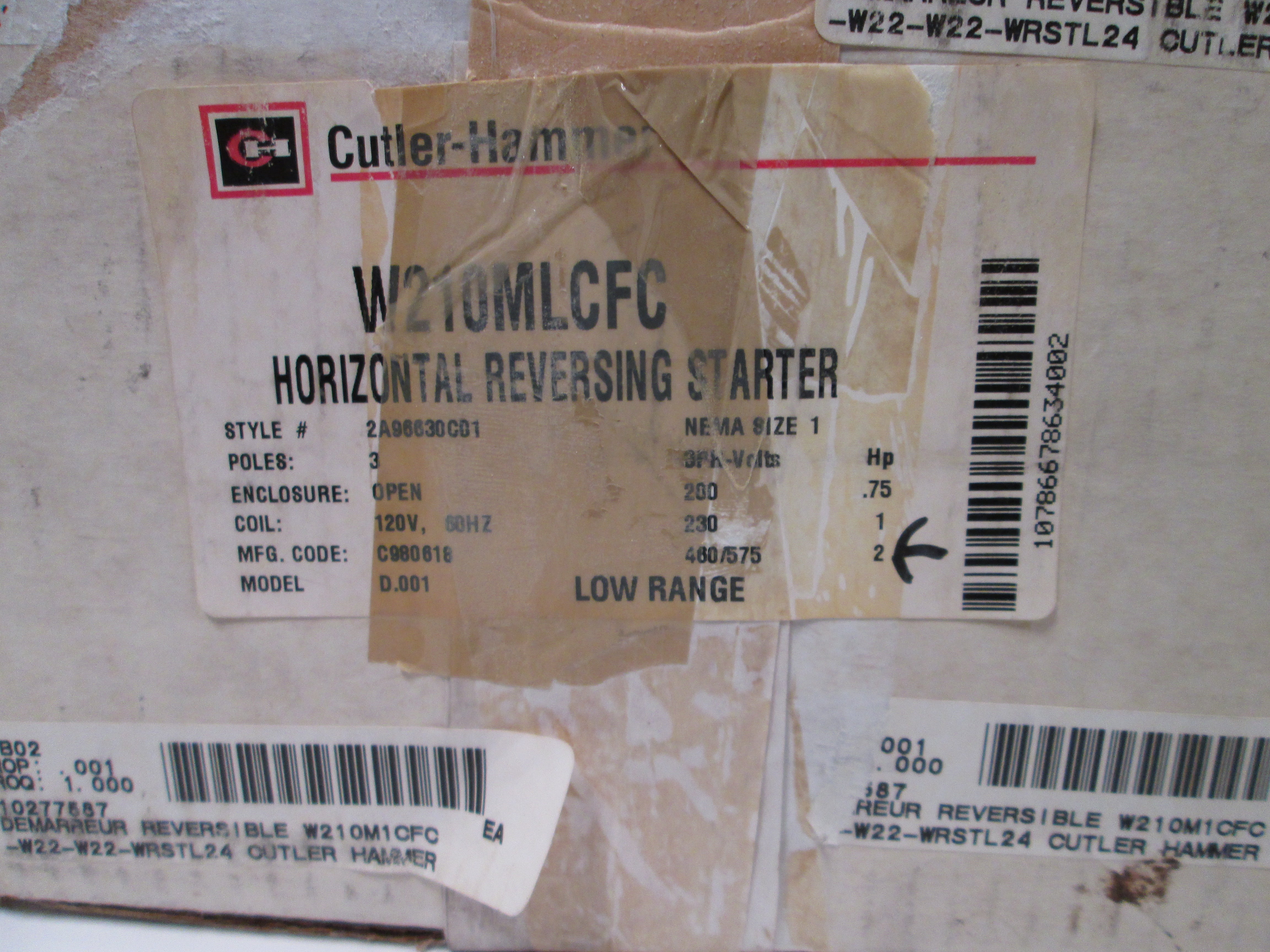 Cutler Hammer W210MLCFC  NSFP ** GENUINE ** Eaton  W 210ML CFC