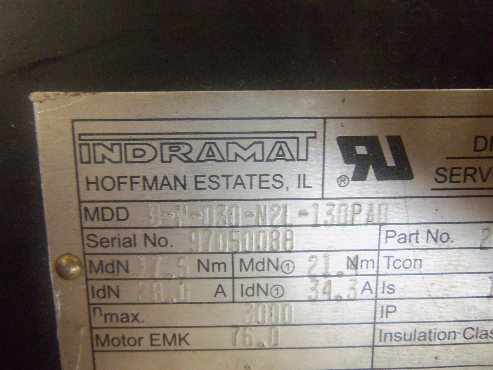 INDRAMAT MDD-B-N-030-N2L-130PA0 SERVO MOTOR 260370 *NEW NO BOX*