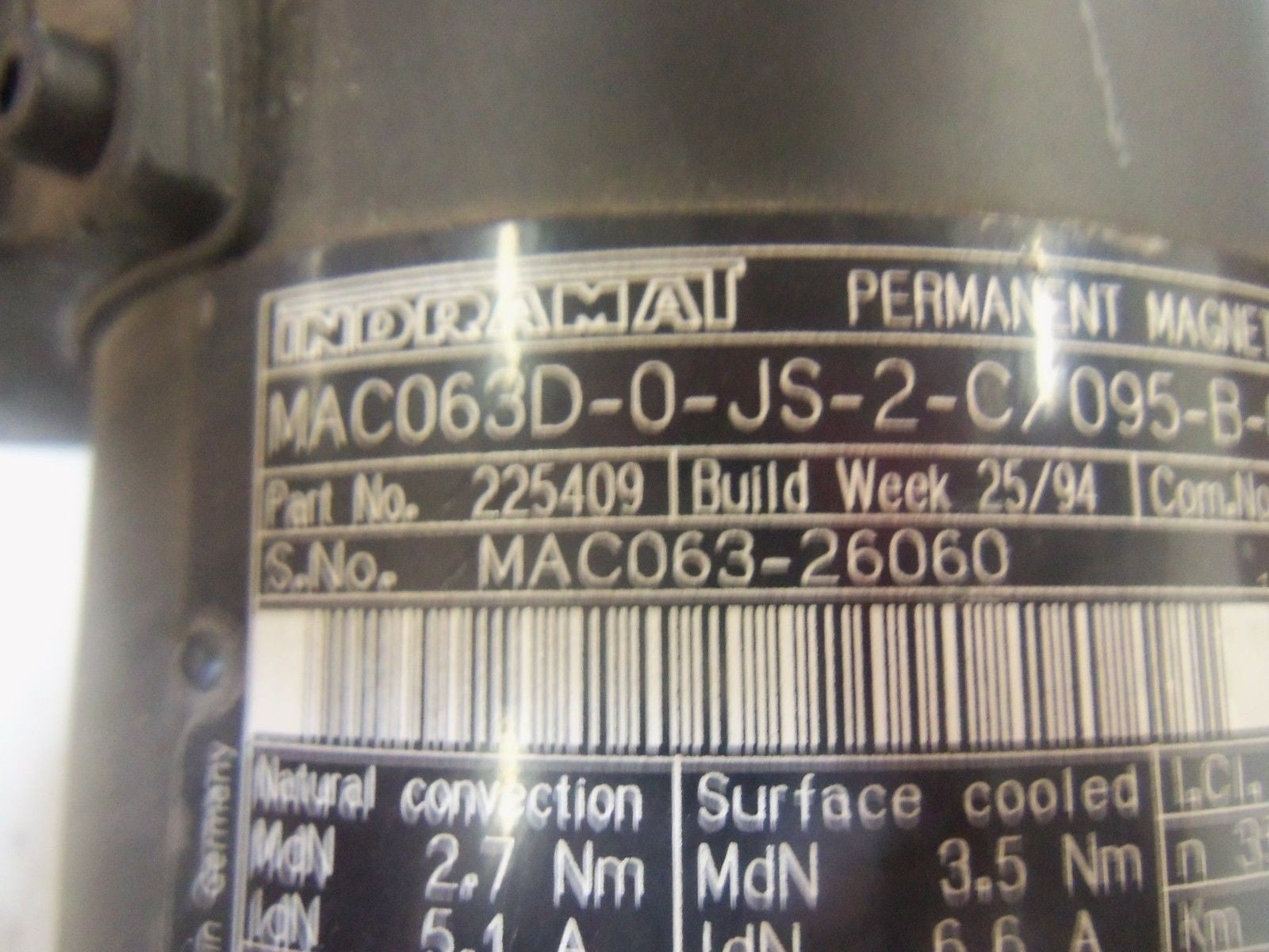 INDRAMAT MAC063D-0-JS-2-C/095-B-0/S001 *USED*