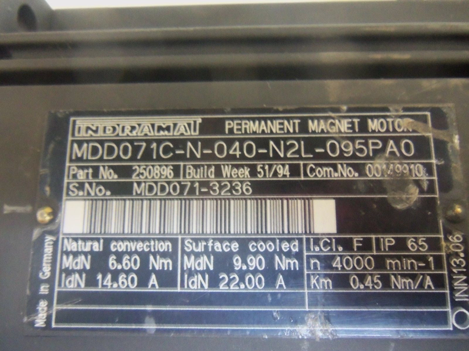 INDRAMAT MDD071C-N-040-N2L-095PA0 *USED*