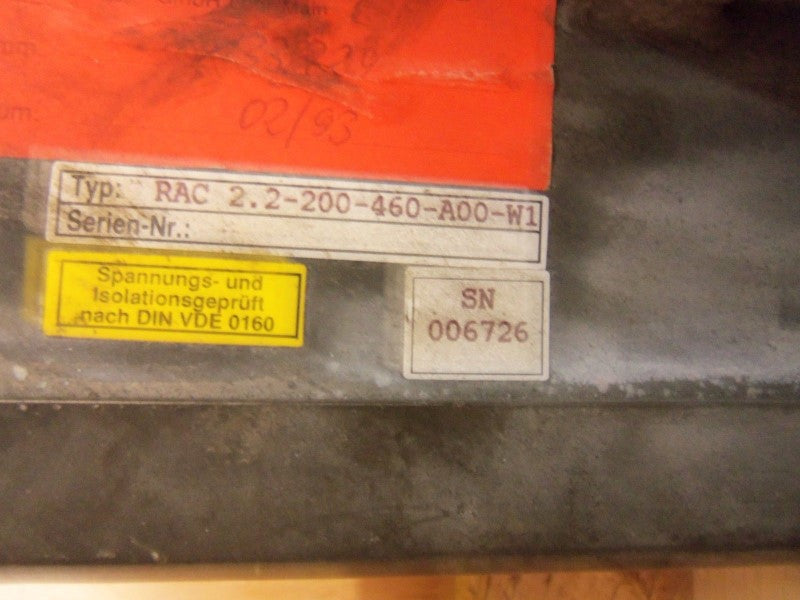 INDRAMAT RAC2.2-200-460-A00-W1 *USED*