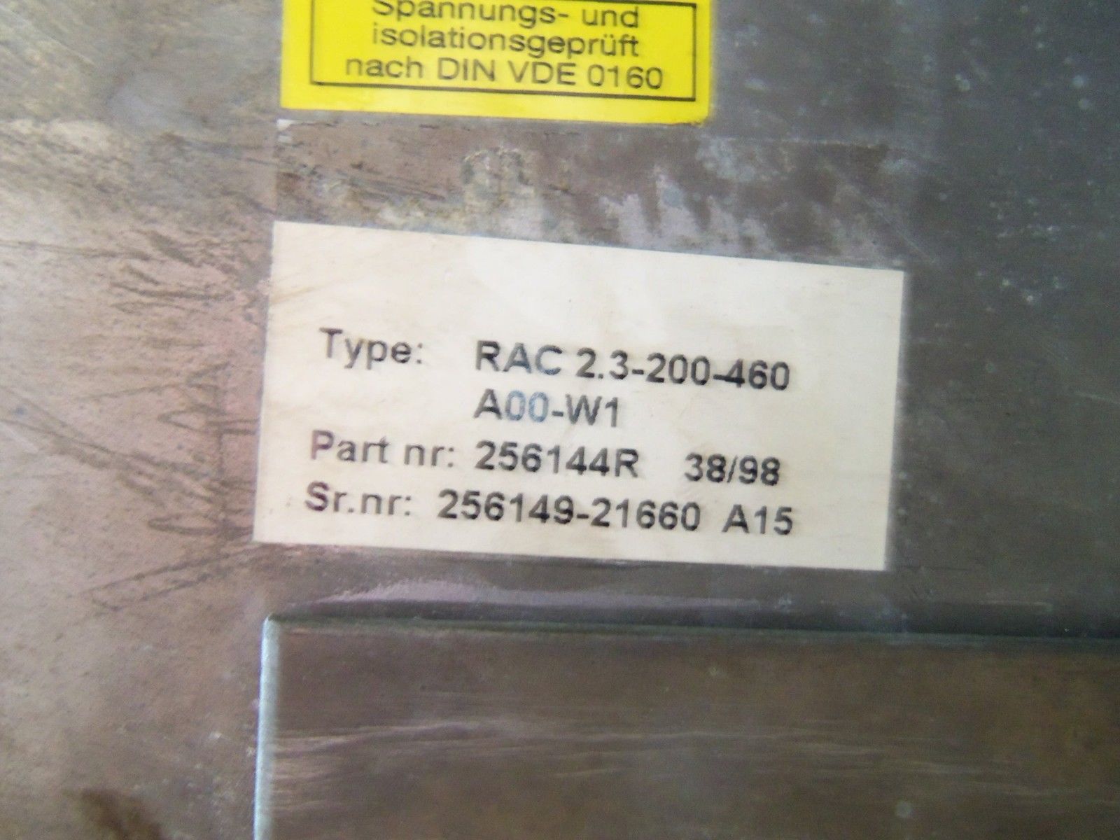 INDRAMAT RAC2.3-200-460-A00-W1 *USED*