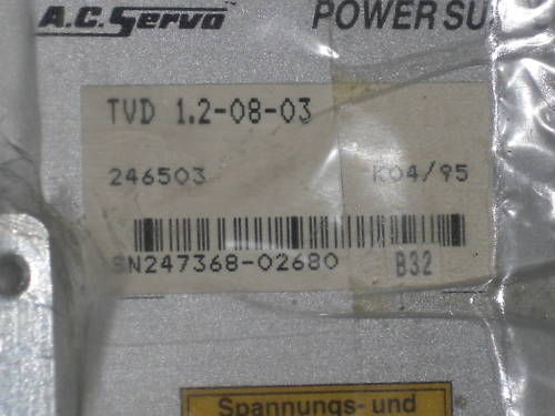 INDRAMAT TVD 1.2-08-03 POWER SUPPLY *REPAIRED*
