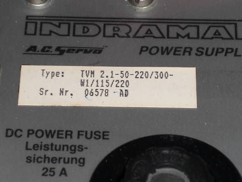 INDRAMAT TVM2.1-50-220/220/300-W1/115/220 *USED*