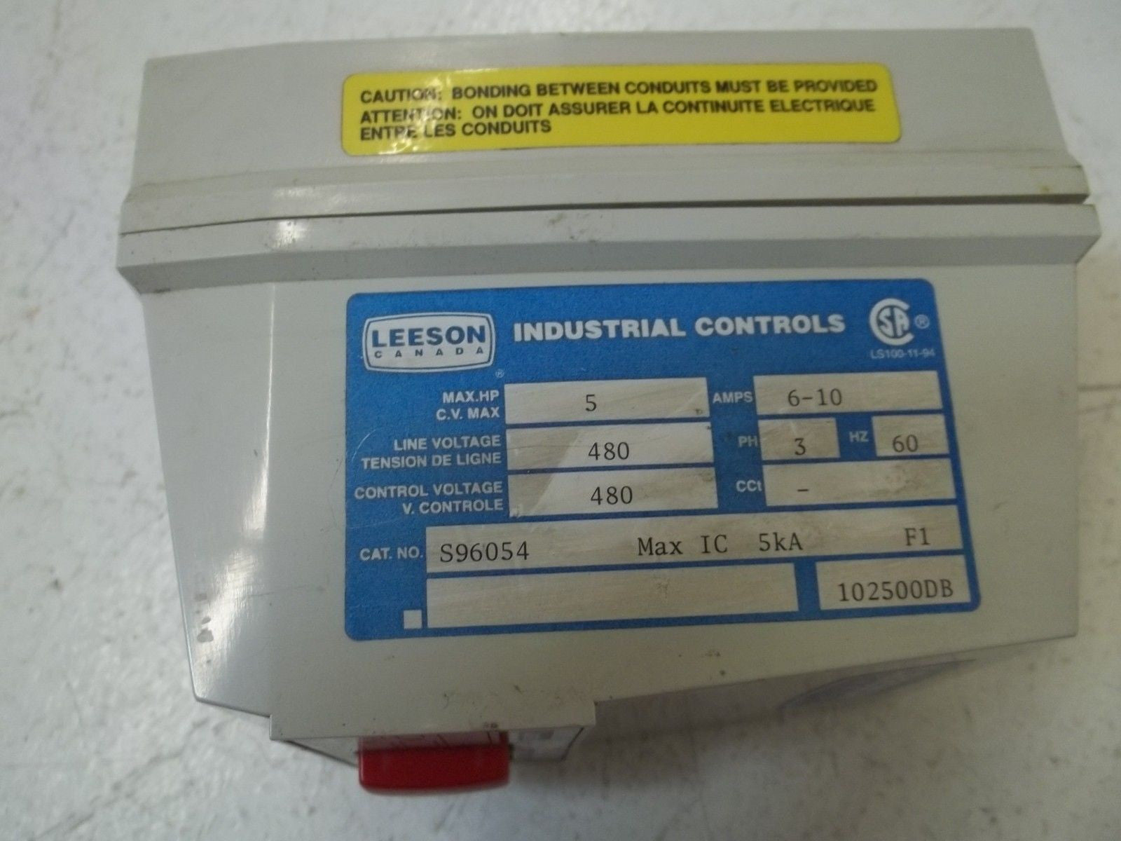 INDUSTRIAL CONTROLS  S96054 *USED*