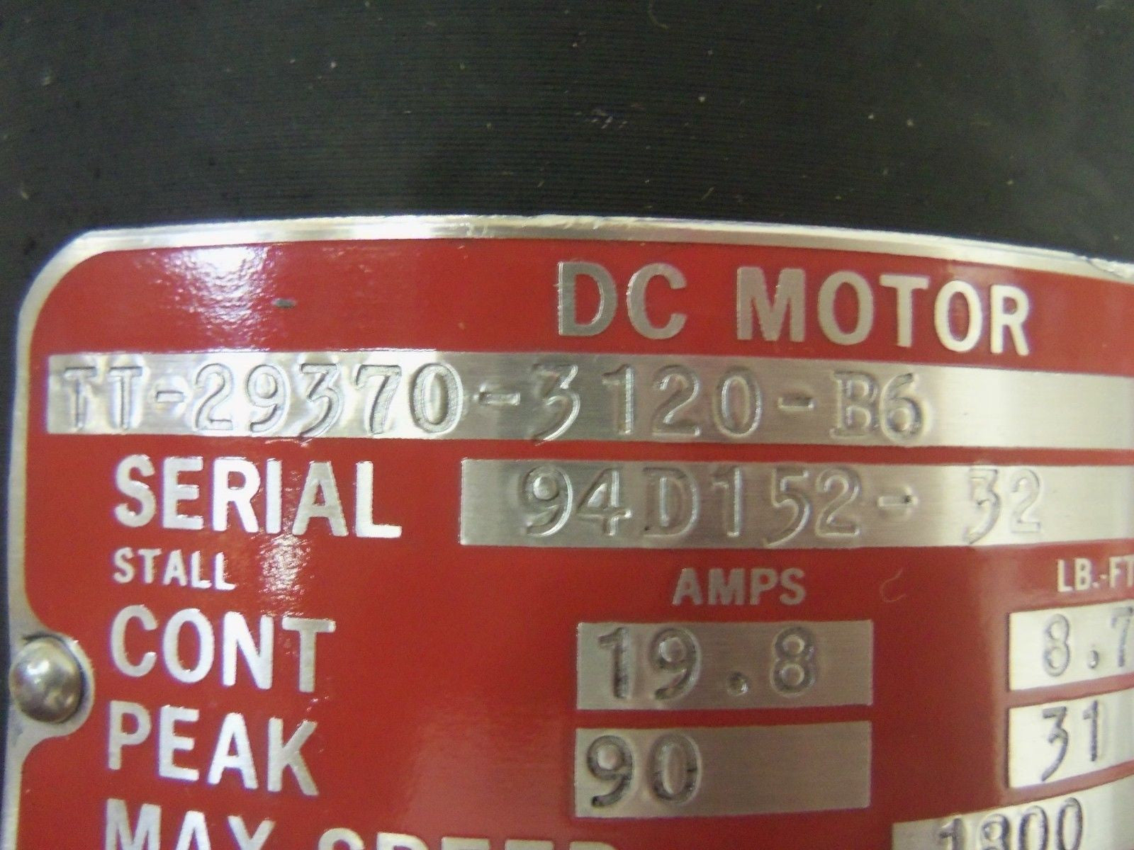 INDUSTRIAL DRIVES TT-29370-3120-B6 SERVO MOTOR *USED*