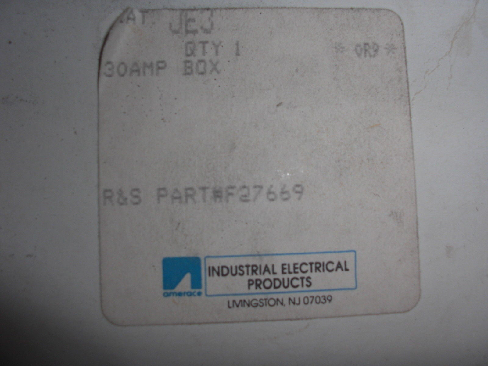 INDUSTRIAL ELECTRICAL PRODUCTS F27669 *NEW*