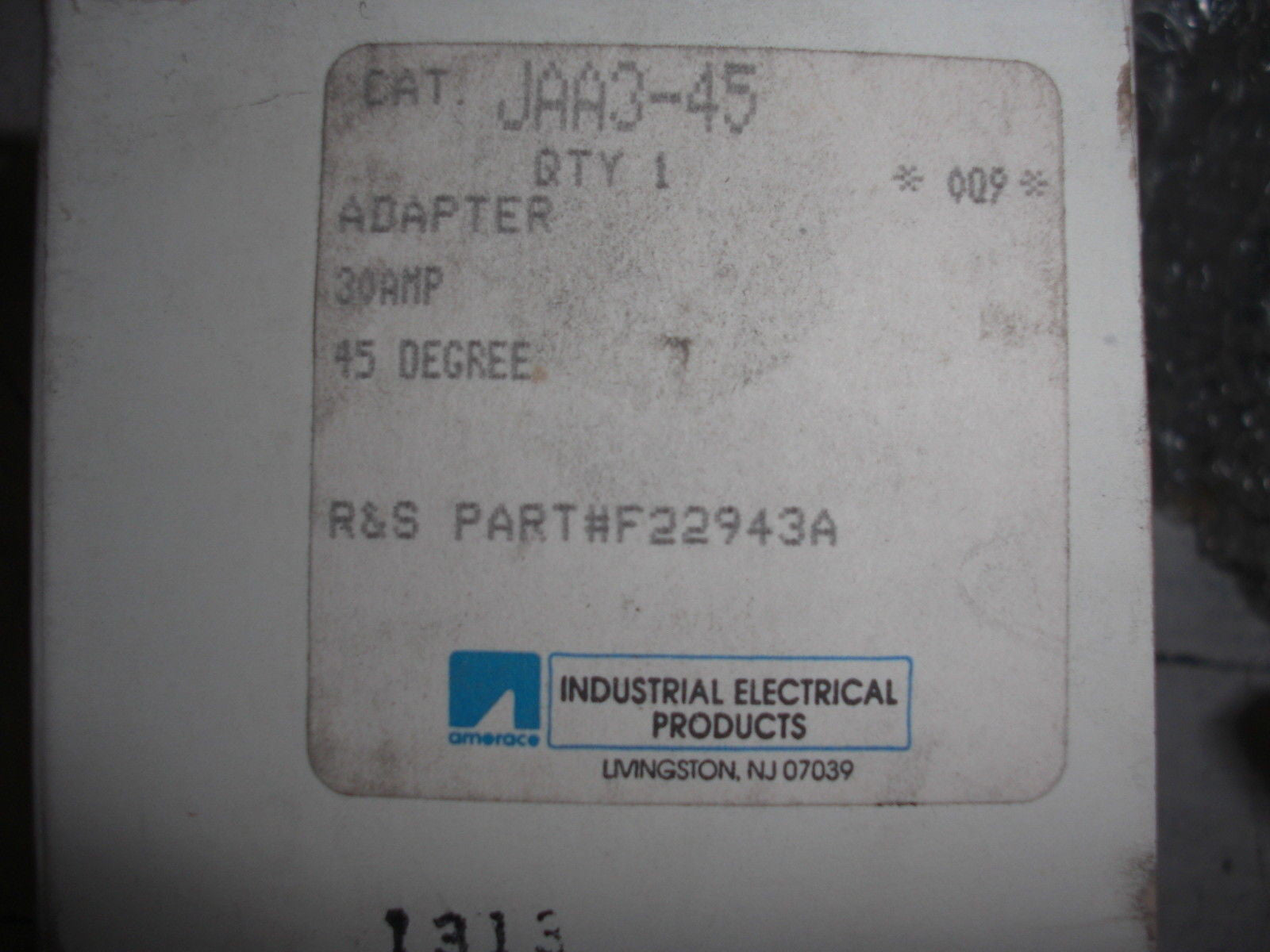 INDUSTRIAL ELECTRIC F22943A JAA-3-45 *NEW*