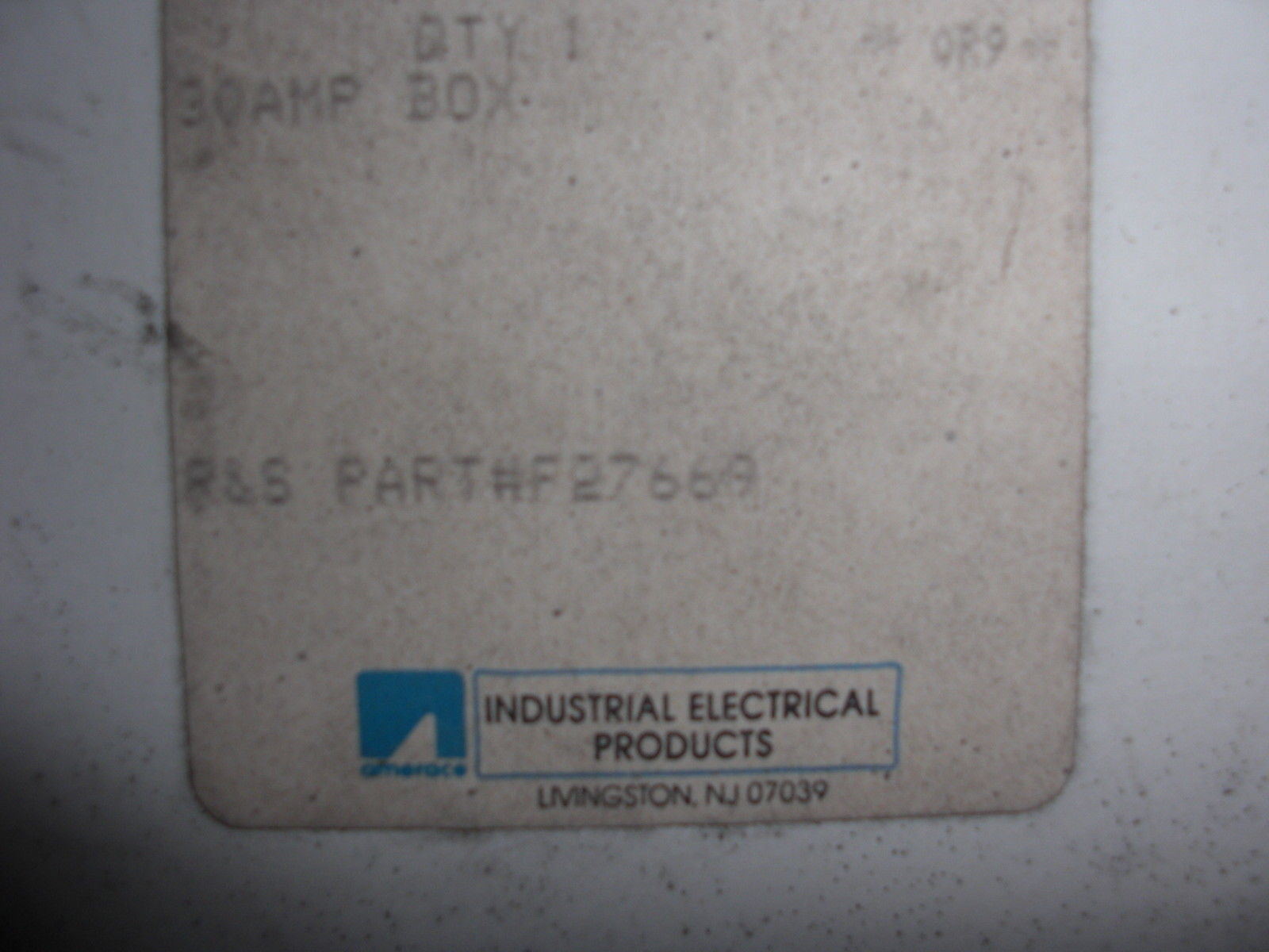 INDUSTRIAL ELECTRIC JE3 F27669 *NEW*