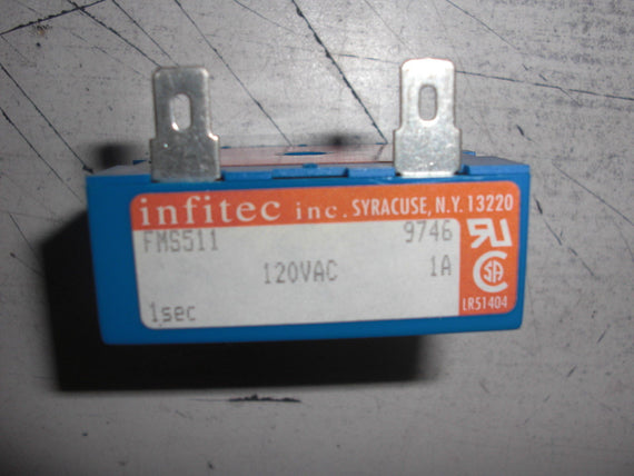 INFITEC FMS511 CYCLE TIMING MODULE 2BLADE 1SEC 120VAC *NEW NO BOX*