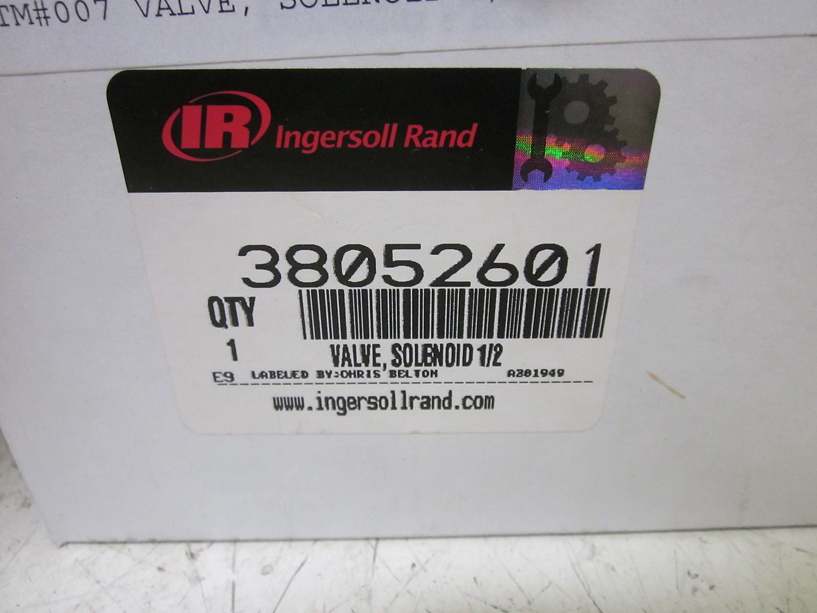 INGERSOLL RAND 38052601 SOLENOID VALVE 1/2" *NEW IN BOX*