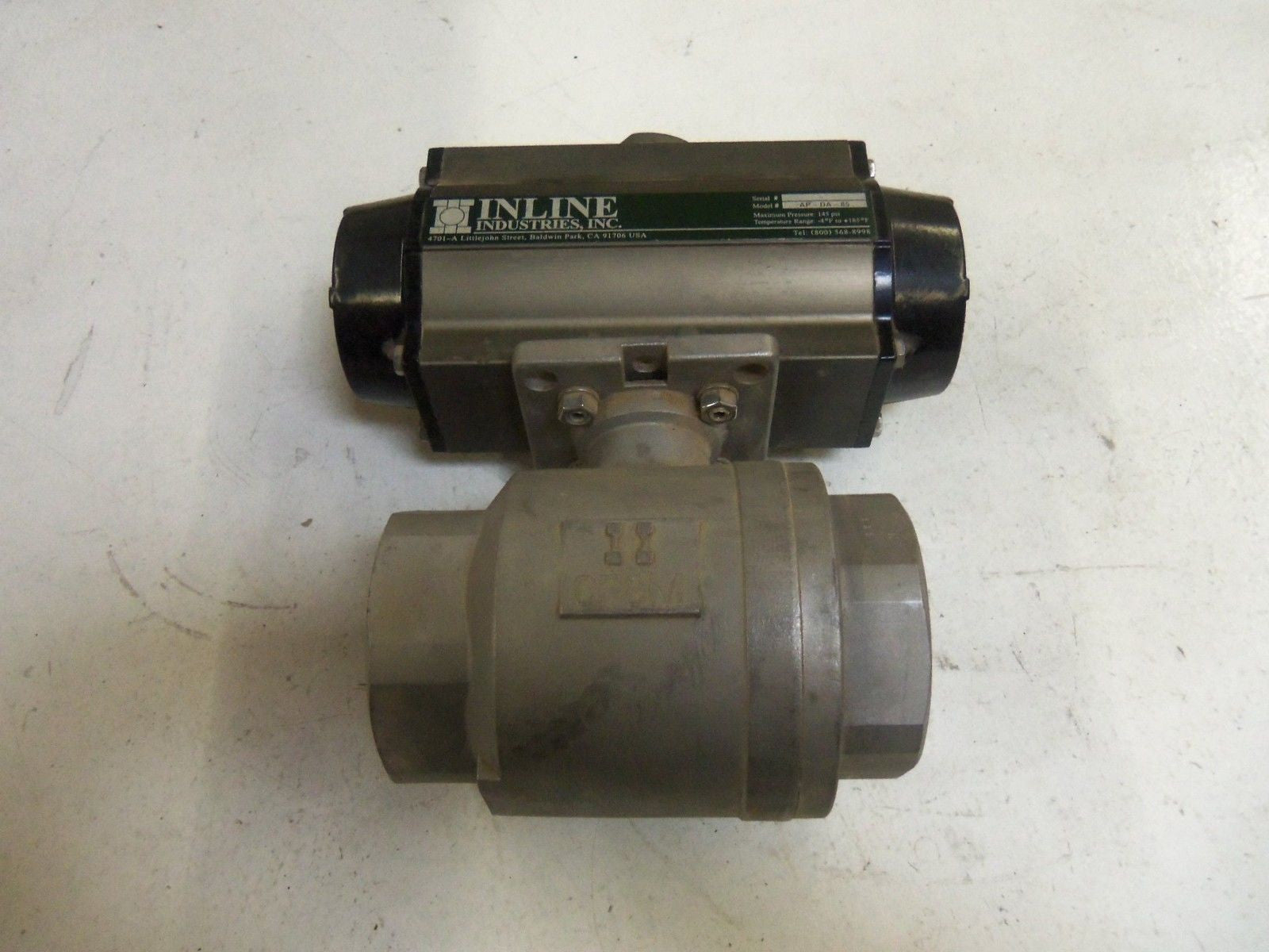 INLINE INDUSTRIES AP-DA-85 BALL VALVE + ACTUATOR NSNP