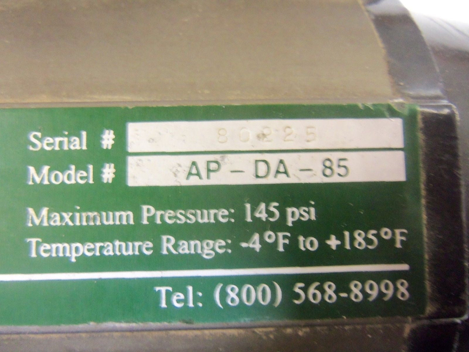 INLINE INDUSTRIES AP-DA-85 BALL VALVE + ACTUATOR NSNP