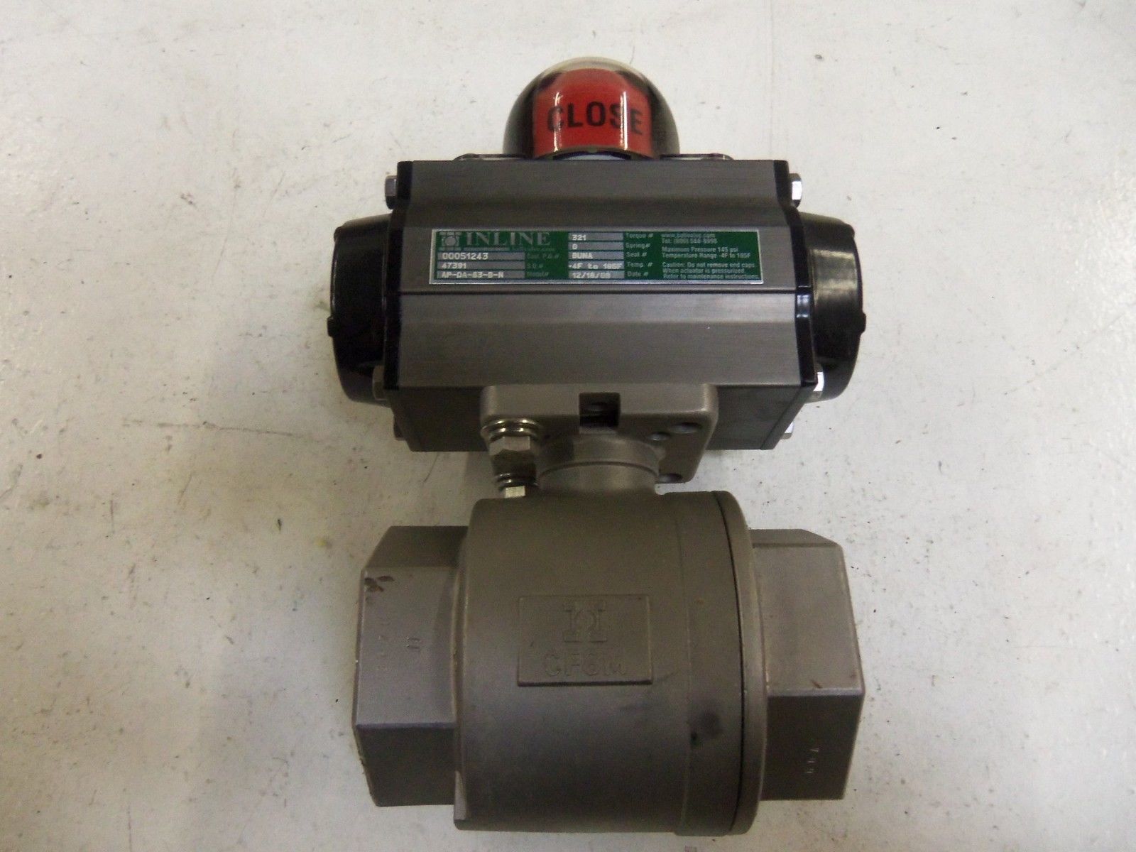INLINE INDUSTRIES AP-DA-63-3-B-N BALL VALVE -4F - 185F *USED*