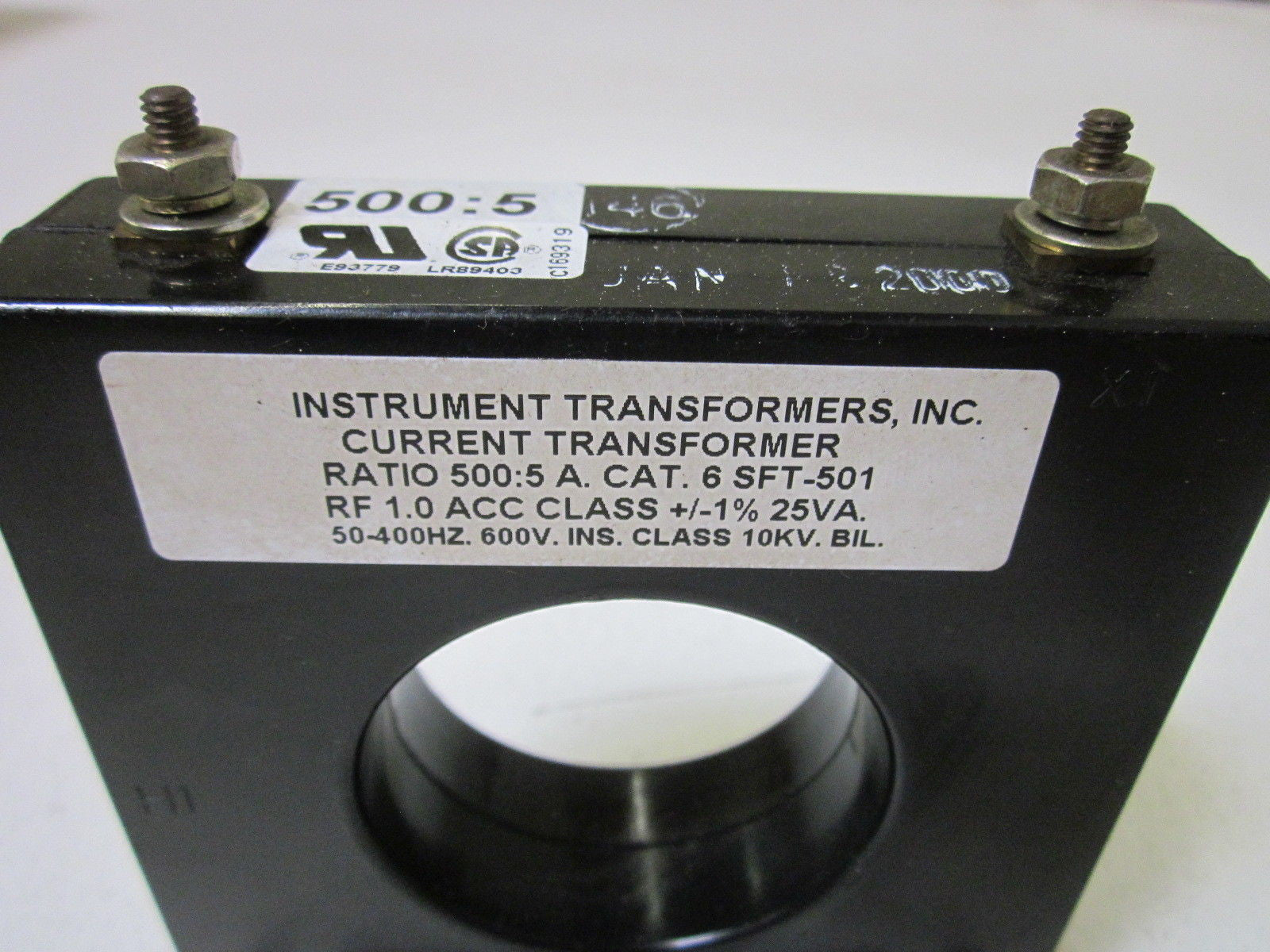 INSTRUMENT TRANSFORMER, INC. 6SFT-501 CURRENT TRASNFORMER *NEW NO BOX*