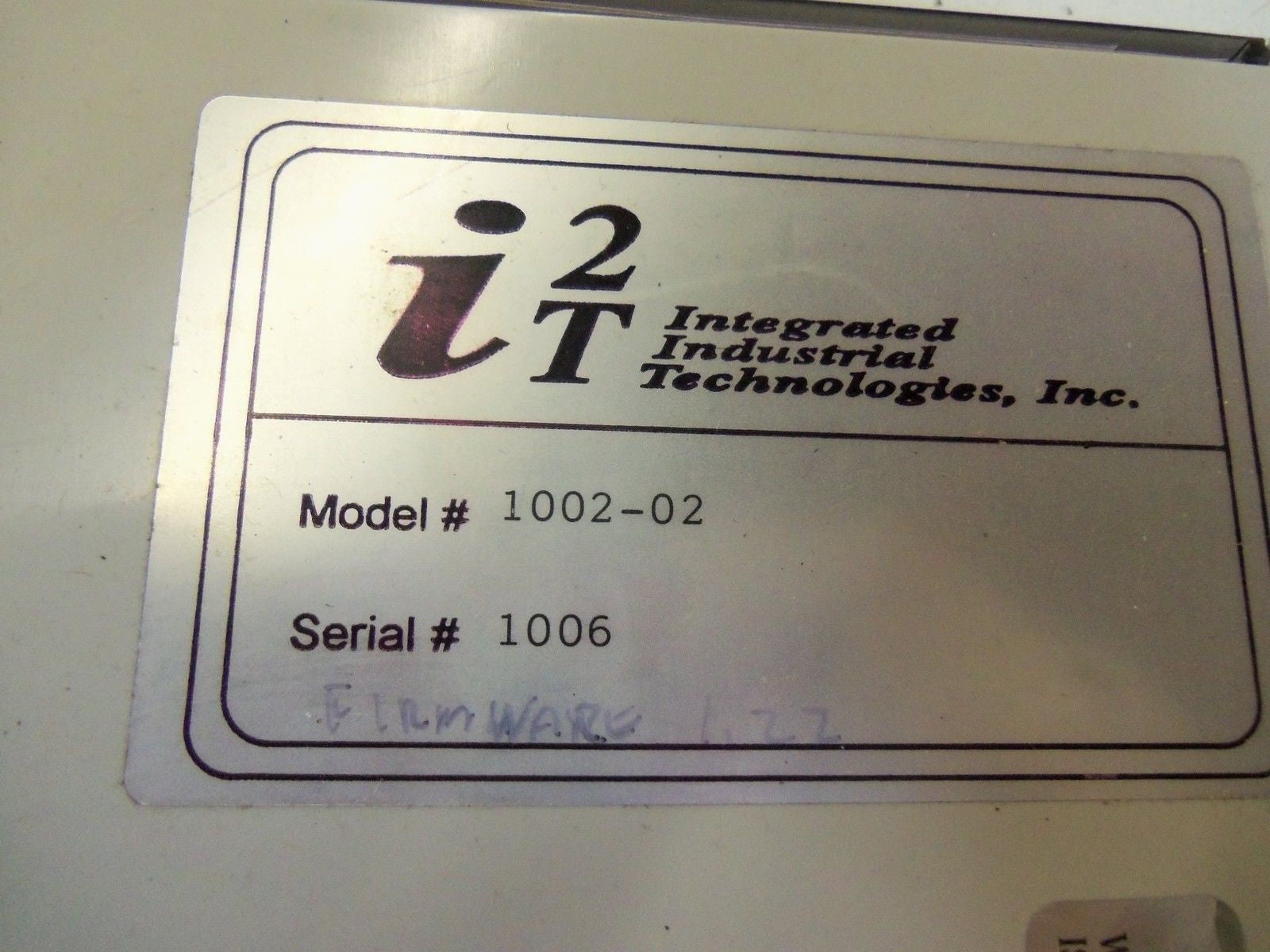 INTEGRATED INDUSTRIAL TECH. 1002-02 CONTROL MODULE W/CORD  *USED*