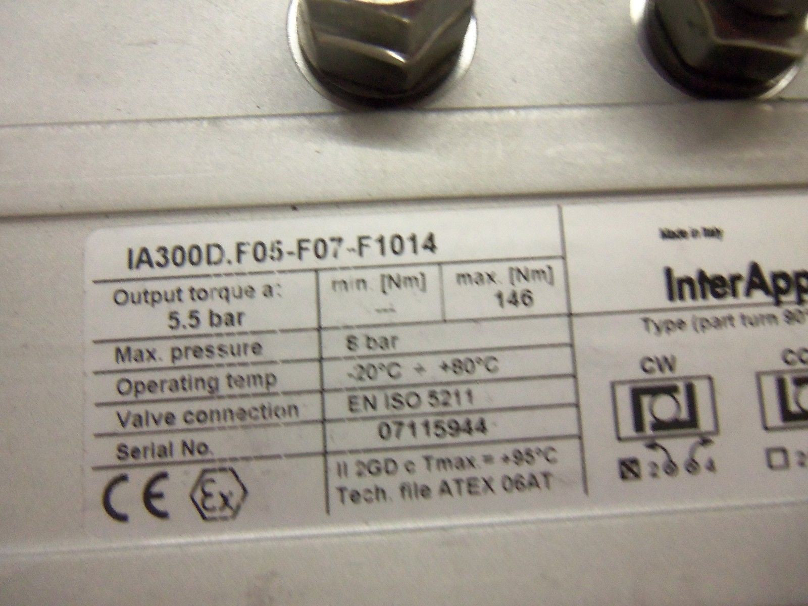 INTER APP IA300D.F05-F07-F1014 *NEW NO BOX*